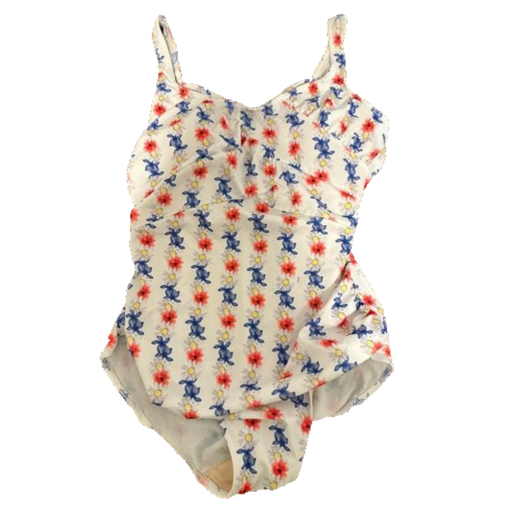 Women’s 18W floral one piece swimsuit cross back